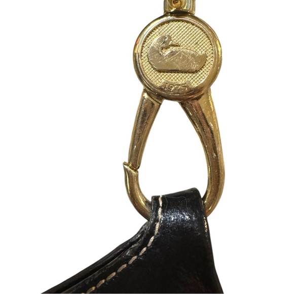 Dooney & Bourke Black Patent Leather Hobo Bag – Zip Pocket Slouch Style - Picture 6 of 16